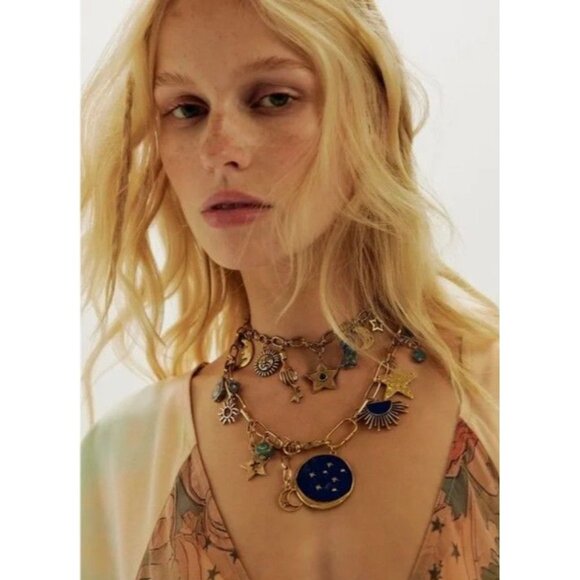 NWT Free People Maxamillion Charm Stargirl Necklace - Picture 1 of 5